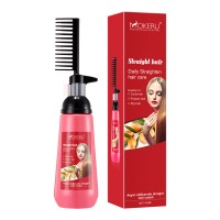 MOKERU ammonia free hair comb Argan oil straightening cream korean  keratin hair treatment lotion conditioner dye with brush OEM